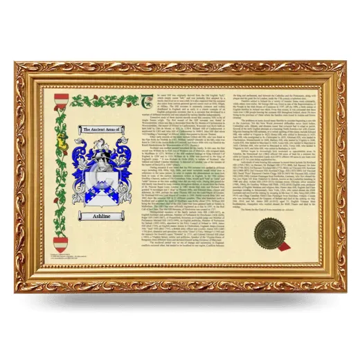 Ashline Armorial Landscape Framed - Gold