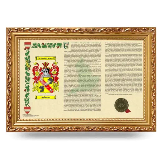 Ashman Armorial Landscape Framed - Gold