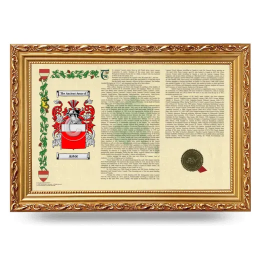 Astor Armorial Landscape Framed - Gold
