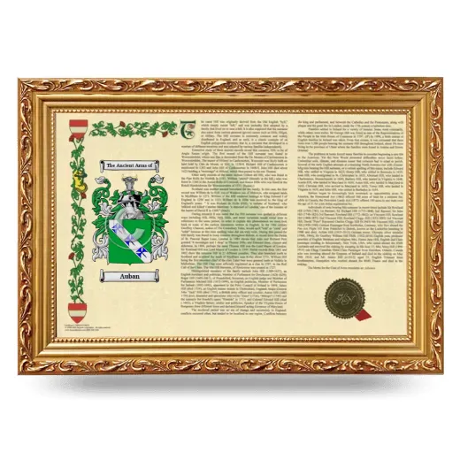 Auban Armorial Landscape Framed - Gold