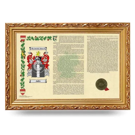 Aults Armorial Landscape Framed - Gold