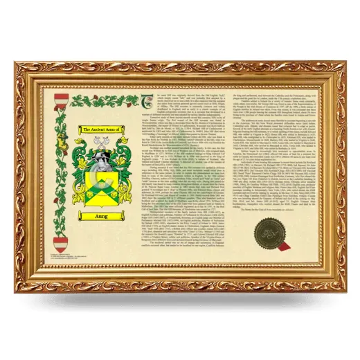 Aung Armorial Landscape Framed - Gold
