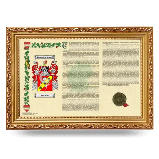 Ausman Armorial Landscape Framed - Gold