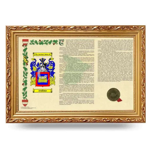 Avallone Armorial Landscape Framed - Gold