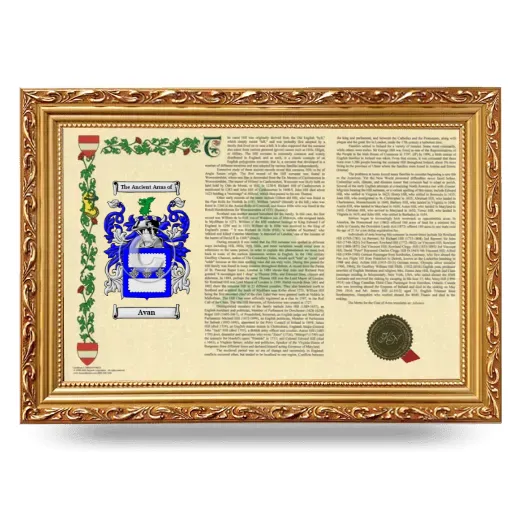 Avan Armorial Landscape Framed - Gold