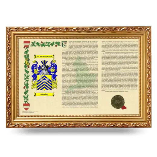 Avering Armorial Landscape Framed - Gold