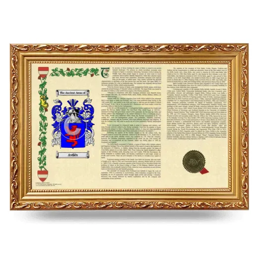Avilés Armorial Landscape Framed - Gold