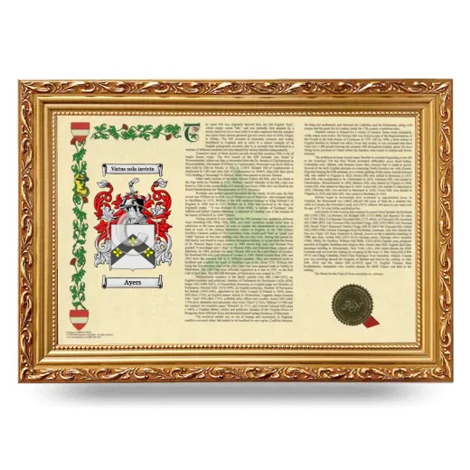Ayers Armorial Landscape Framed - Gold