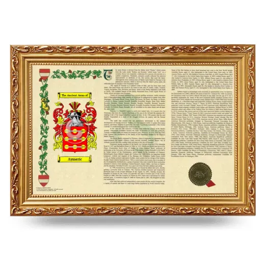 Aymeric Armorial Landscape Framed - Gold
