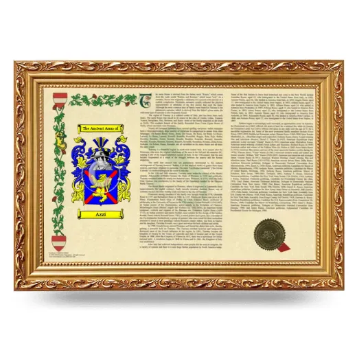 Azzi Armorial Landscape Framed - Gold