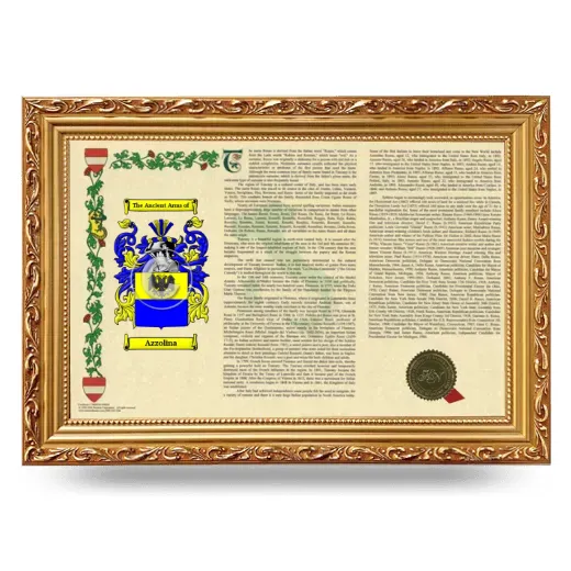 Azzolina Armorial Landscape Framed - Gold