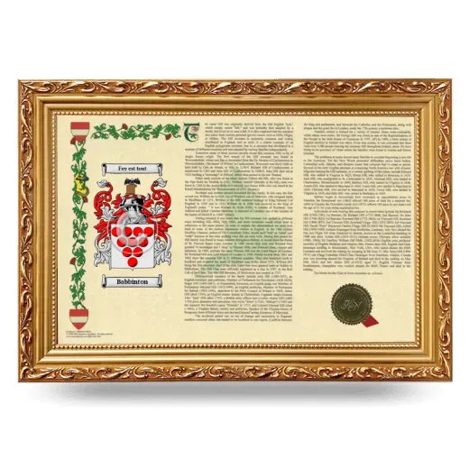 Babbinton Armorial Landscape Framed - Gold