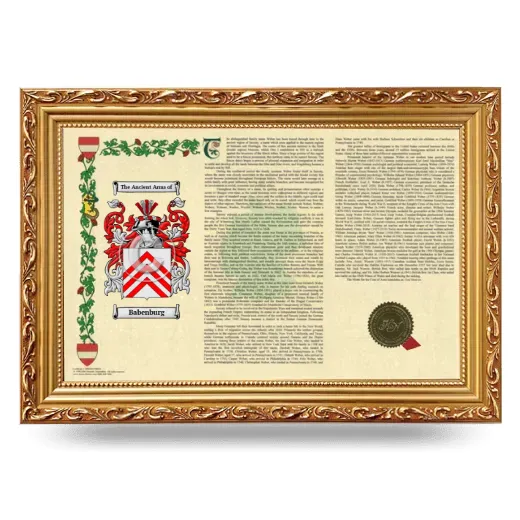 Babenburg Armorial Landscape Framed - Gold