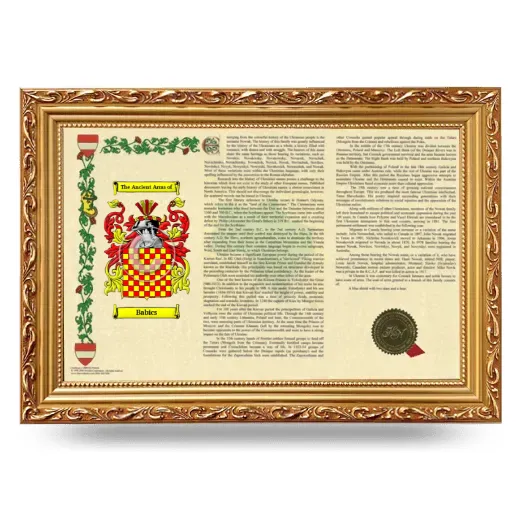 Babics Armorial Landscape Framed - Gold