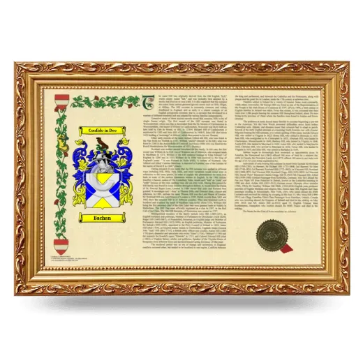 Bachan Armorial Landscape Framed - Gold
