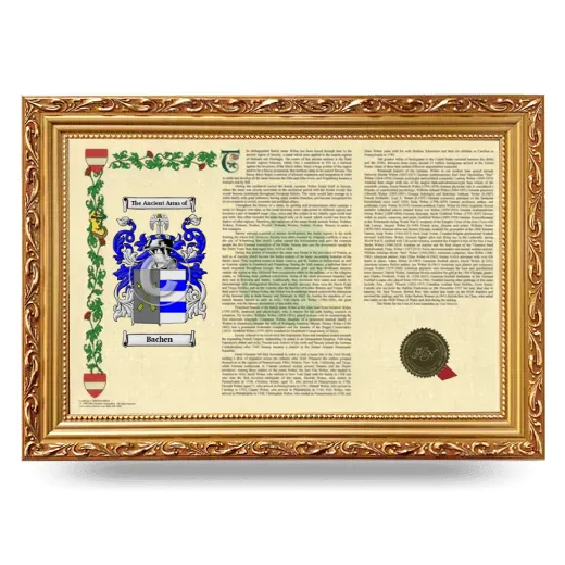 Bachen Armorial Landscape Framed - Gold