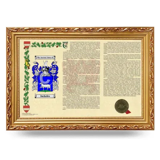 Bachofen Armorial Landscape Framed - Gold