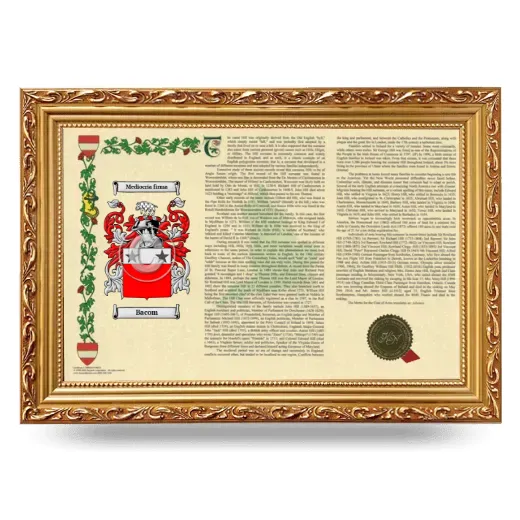 Bacom Armorial Landscape Framed - Gold