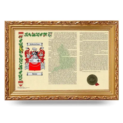Bacon Armorial Landscape Framed - Gold