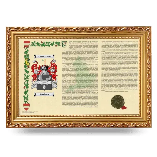 Baddison Armorial Landscape Framed - Gold