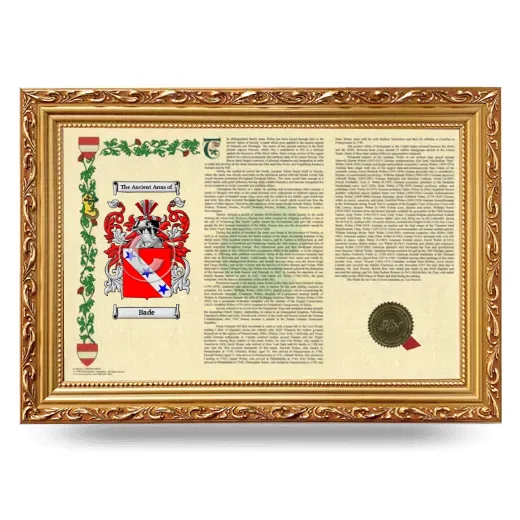 Bade Armorial Landscape Framed - Gold