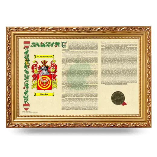 Baecker Armorial Landscape Framed - Gold