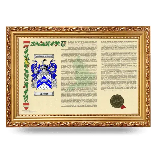 Bagehot Armorial Landscape Framed - Gold