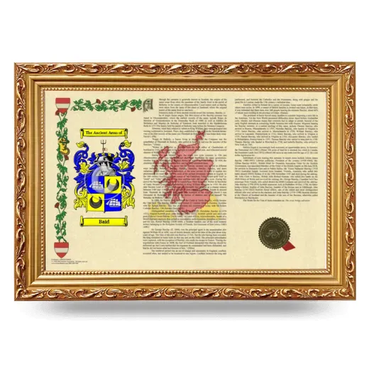 Baid Armorial Landscape Framed - Gold