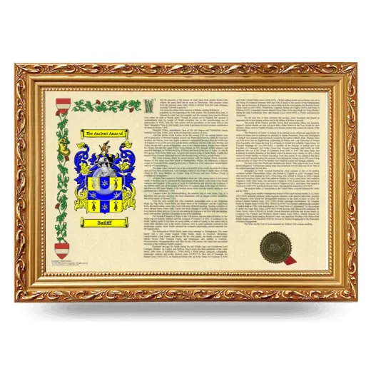 Bailiff Armorial Landscape Framed - Gold