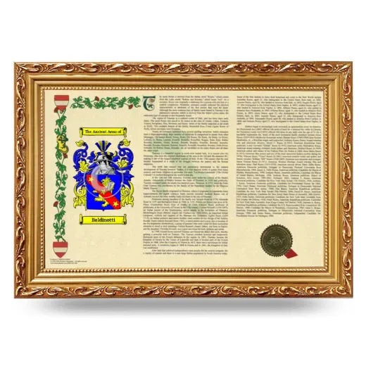 Baldinotti Armorial Landscape Framed - Gold
