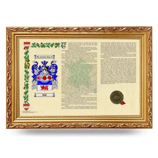 Bale Armorial Landscape Framed - Gold