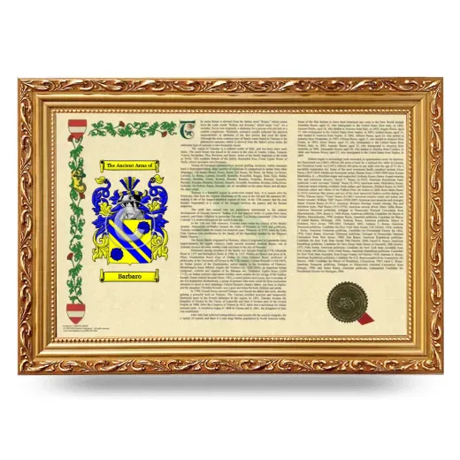 Barbaro Armorial Landscape Framed - Gold
