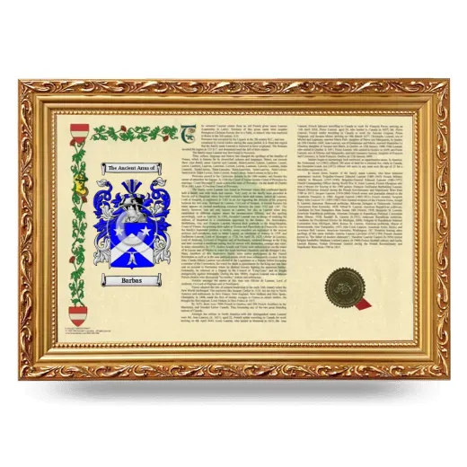 Barbas Armorial Landscape Framed - Gold