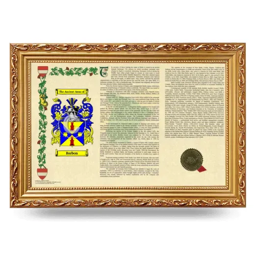 Barbon Armorial Landscape Framed - Gold