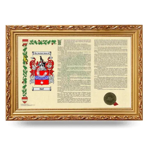 Barf Armorial Landscape Framed - Gold