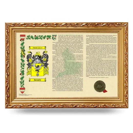 Barnaby Armorial Landscape Framed - Gold