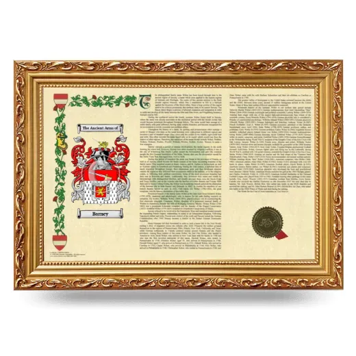 Barney Armorial Landscape Framed - Gold
