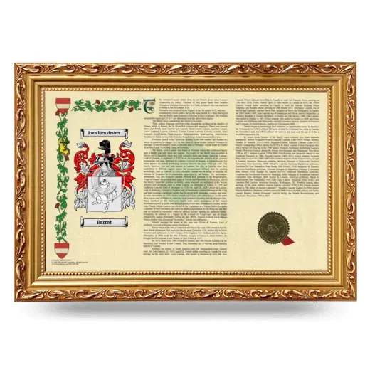 Barrat Armorial Landscape Framed - Gold