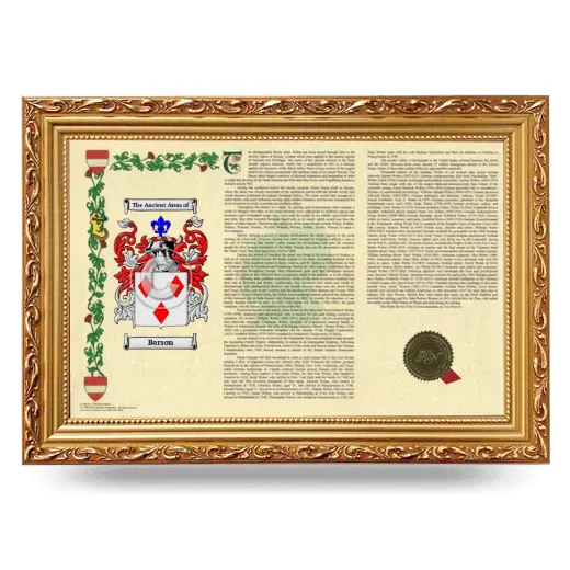 Barson Armorial Landscape Framed - Gold