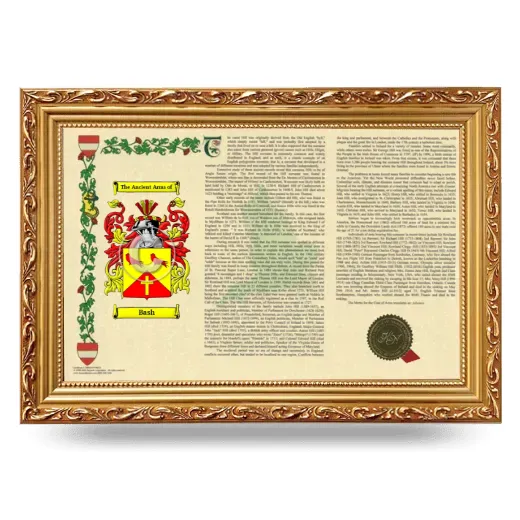 Bash Armorial Landscape Framed - Gold