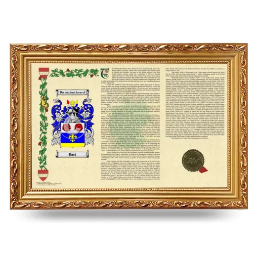 Bast Armorial Landscape Framed - Gold