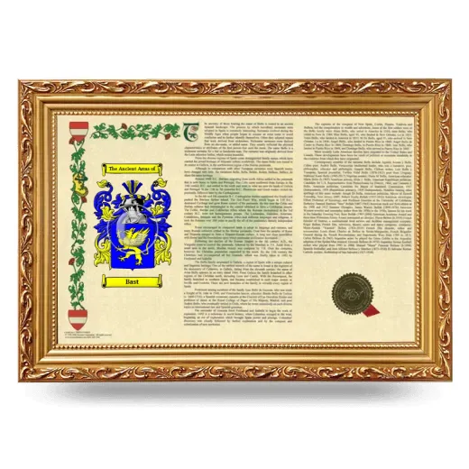 Bast Armorial Landscape Framed - Gold