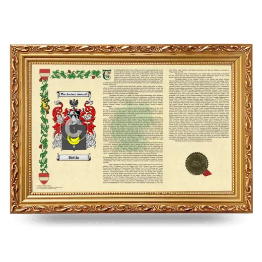 Battin Armorial Landscape Framed - Gold