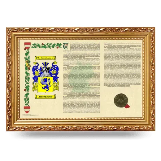 Bauermeister Armorial Landscape Framed - Gold