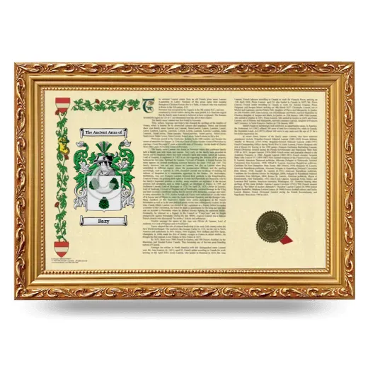 Bazy Armorial Landscape Framed - Gold