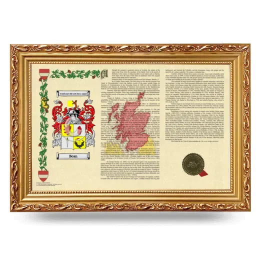 Bean Armorial Landscape Framed - Gold