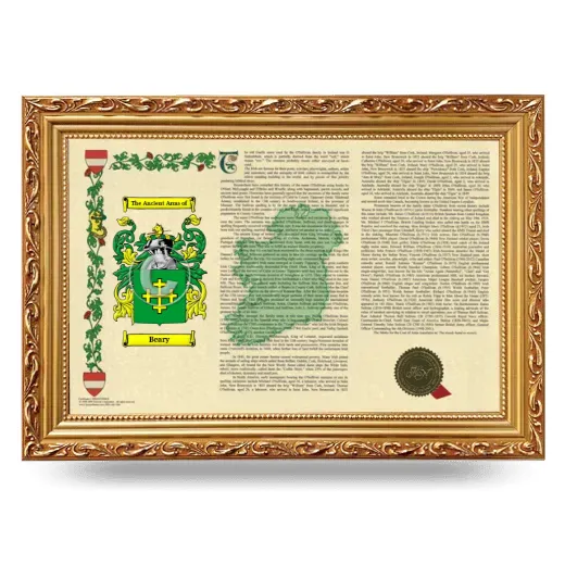 Beary Armorial Landscape Framed - Gold