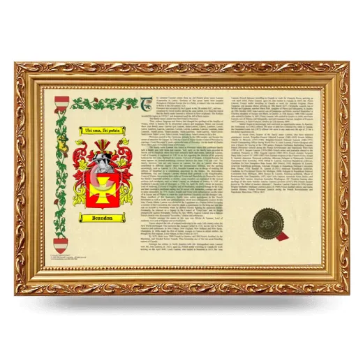 Beaudon Armorial Landscape Framed - Gold