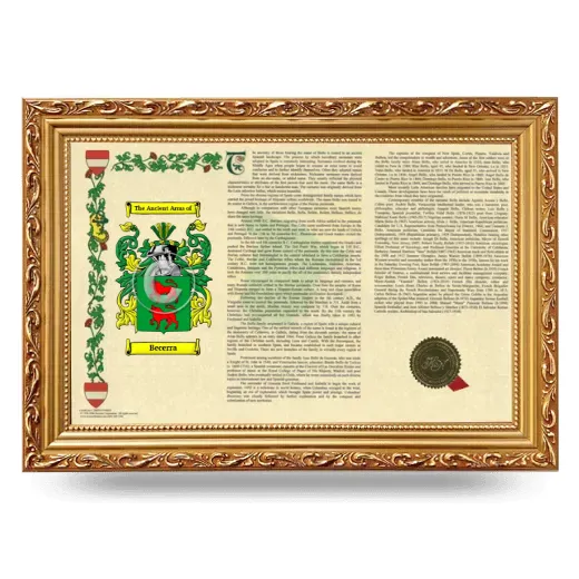 Becerra Armorial Landscape Framed - Gold
