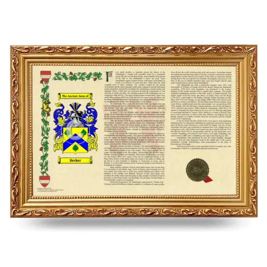 Becker Armorial Landscape Framed - Gold